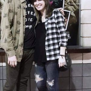 Plaid black/white flannel